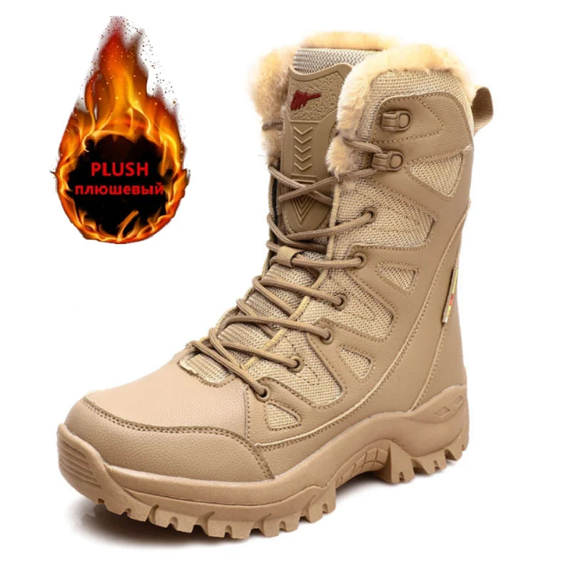 Winter Warm Waterproof Leather Snow Boots for Men - MANDOTOS