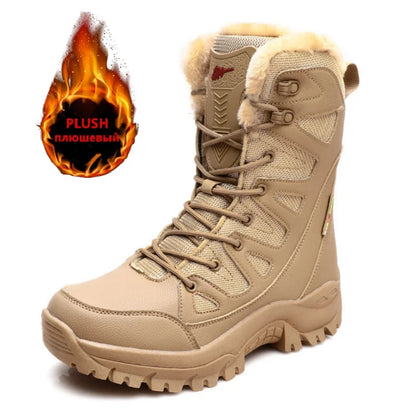 Winter Warm Waterproof Leather Snow Boots for Men - MANDOTOS