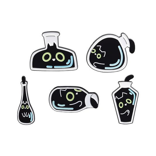 Animal 5-7pcs/Set Enamel Pins Penguin Bat Bee Owl Metal Brooches Fashion Lapel Badge Backpack Clothes Jewelry Gift for friends - MANDOTOS