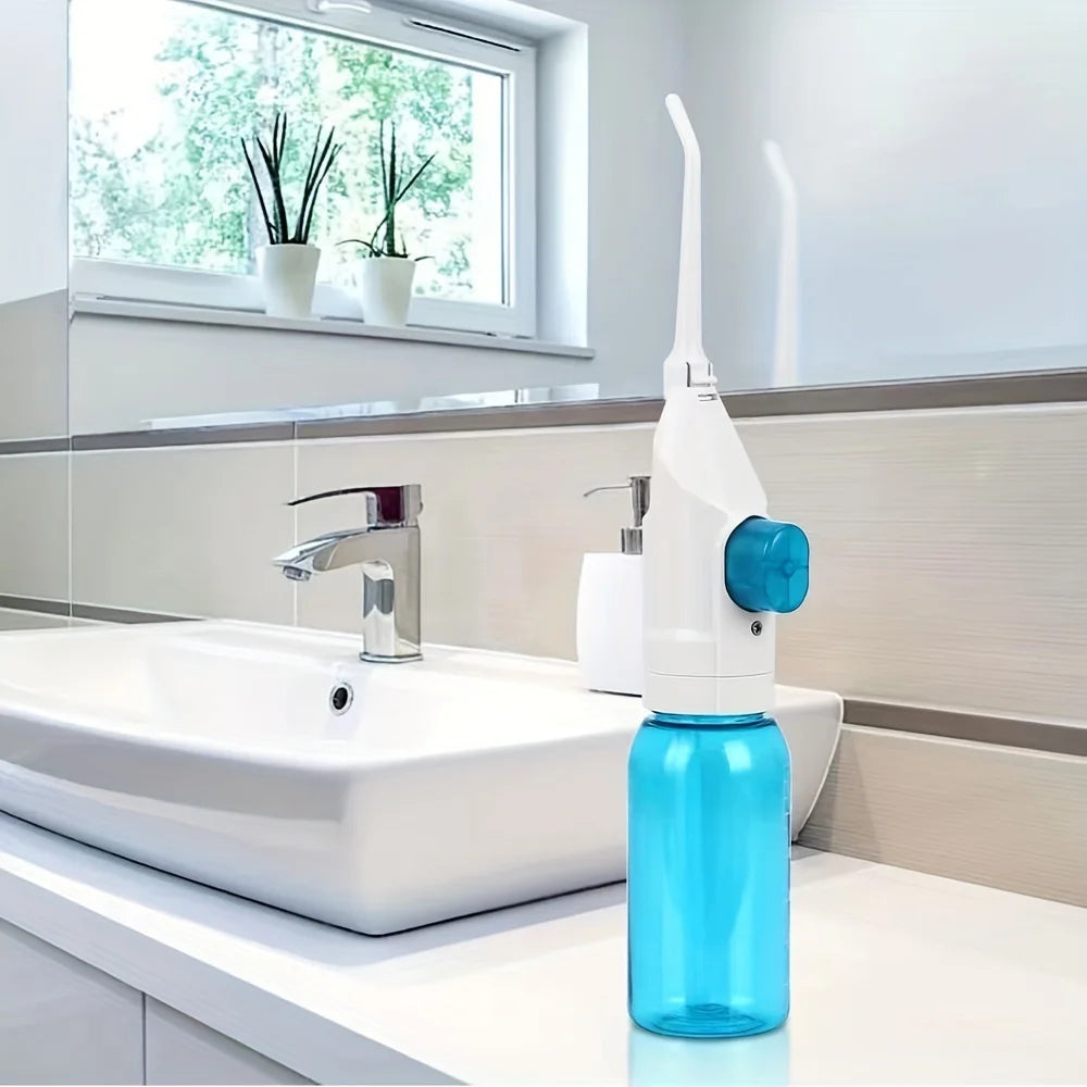 Household High Pressure Oral Irrigator Portable Teeth Clean Water Dental Floss Manual High Pressure Water Toothpick - MANDOTOS