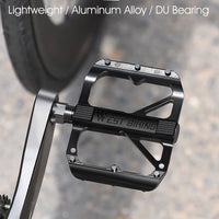 WEST BIKING Bicycle Pedals Sealed DU Bearing Nonslip Pedal Mountain Road Bike Cycling Alloy MTB Pedal Bicycle Accessories