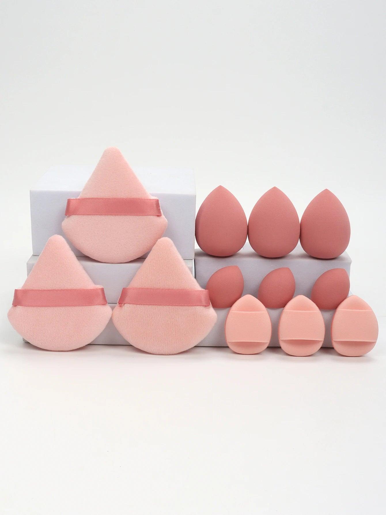 12 Piece All Purpose Makeup Sponge Set with Loose Powder Puffs Mini Air Cushion Puffs Beauty Eggs and Mini Beauty Sponges - MANDOTOS