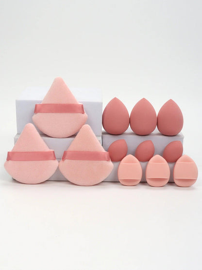 12 Piece All Purpose Makeup Sponge Set with Loose Powder Puffs Mini Air Cushion Puffs Beauty Eggs and Mini Beauty Sponges - MANDOTOS