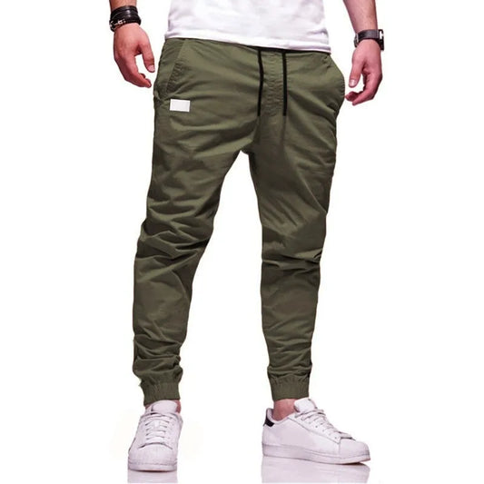 2025New Men's Casual Sports Pants Sweatpants Male Jogger Cargo Harem Pencil Pants Trousers Multi-pocket Sweatwear - MANDOTOS