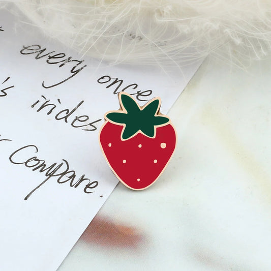 Sliced Watermelon Fruit Brooches Women Pink Strawberry Cherry Shirt Lapel Brooch Bag Badges Men Creative Enamel Pin Summer Gifts - MANDOTOS
