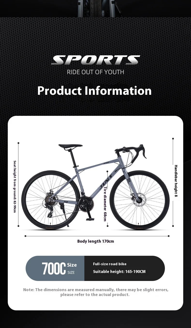 700CRoad Bike Bicycle Youth Lightweight Ultralight Adult Men's27Speed Racing Women's Bicycle