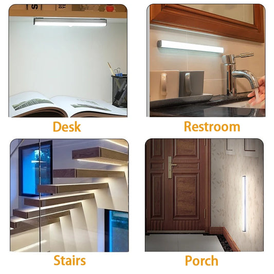 Motion Sensor Light Wireless LED Night Light Type C Rechargeable Light Cabinet Wardrobe Lamp Staircase Backlight For Kitchen LED - MANDOTOS