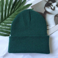 Women Men Fluorescent Color Warm Beanie Hat Autumn Winter Stretch Knitted Crochet Beanies Hat Cap Black Red White Navy Pink