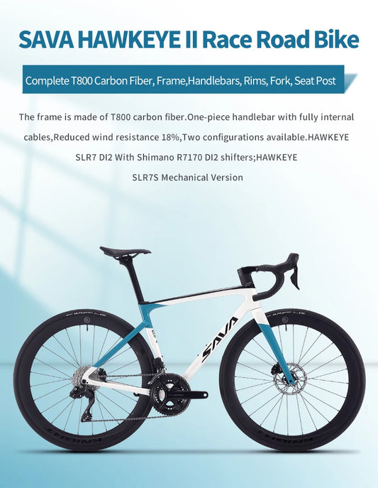 SAVA HAWKEYE Carbon Road Bike with SHIMAN0 105 7120 Kit T800 Carbon Road Bike Race Bike Aluminum Wheels