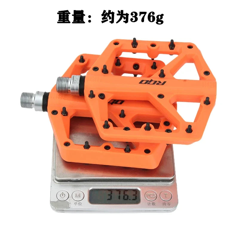 RGO Bicycle Pedals Mtb Nylon Platform Footrest Flat Mountain Bike Paddle Grip Pedalen Bearings Footboards Cycling Foot Hold