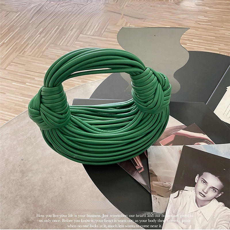 Handbags for Women 2025 New in Gold Luxury Designer Brand Handwoven Noodle Bags Rope Knotted Pulled Hobo Silver Evening Clutch - MANDOTOS