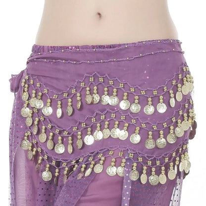 Thailand/India/Arab Dancer Skirt Women Sexy Belly Dance Hip Scarf Wrap Belt Dancer Skirt Female Show Sequins Tassels Costumes - MANDOTOS