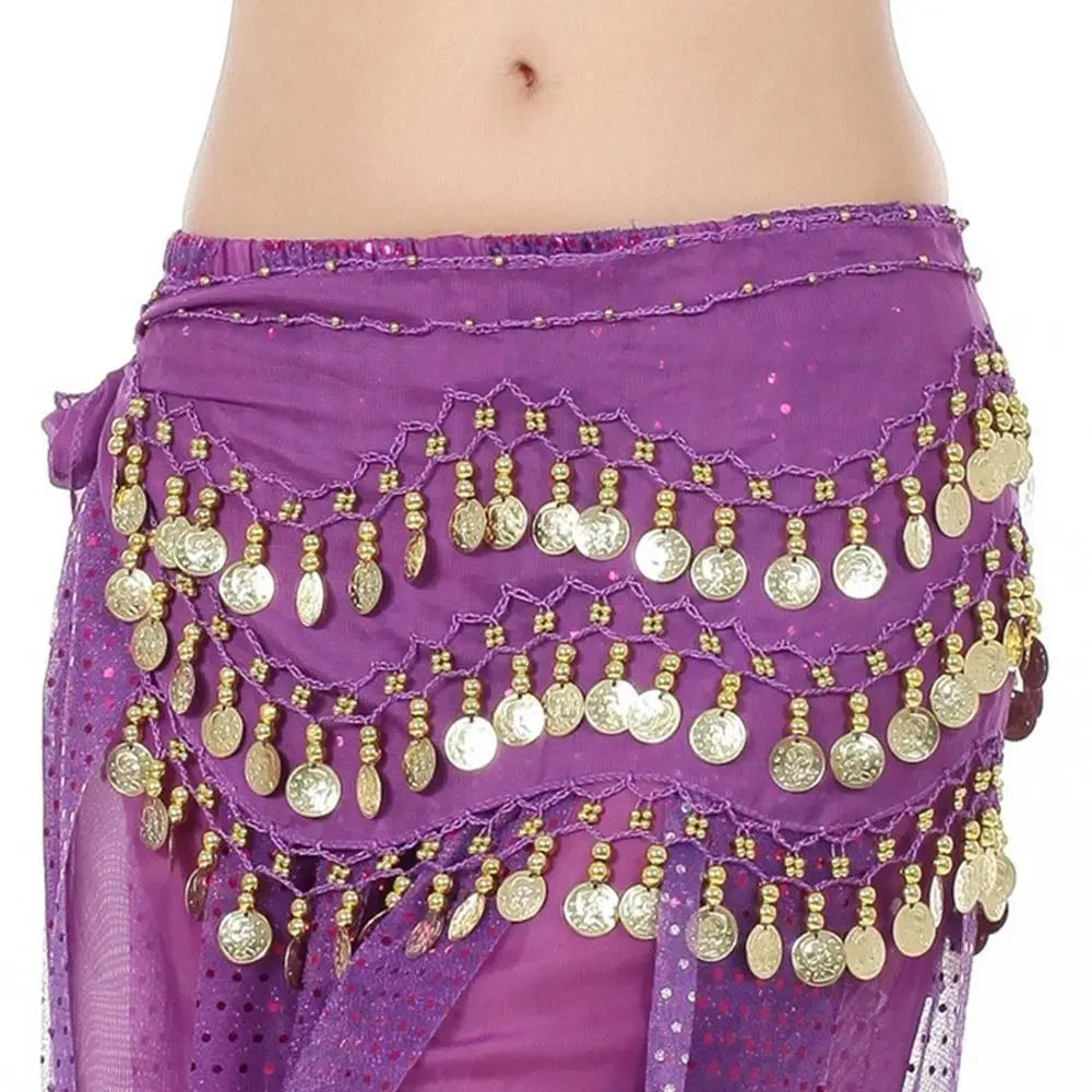 Thailand/India/Arab Dancer Skirt Women Sexy Belly Dance Hip Scarf Wrap Belt Dancer Skirt Female Show Sequins Tassels Costumes - MANDOTOS