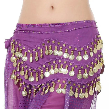 Thailand/India/Arab Dancer Skirt Women Sexy Belly Dance Hip Scarf Wrap Belt Dancer Skirt Female Show Sequins Tassels Costumes - MANDOTOS