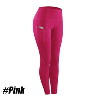 1PC Plus Size Pocket Yoga Pants Women Solid Fitness Sports Leggings High Waist Elastic Gym Tights Female Running Trousers XXXL