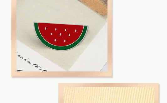Sliced Watermelon Fruit Brooches Women Pink Strawberry Cherry Shirt Lapel Brooch Bag Badges Men Creative Enamel Pin Summer Gifts - MANDOTOS
