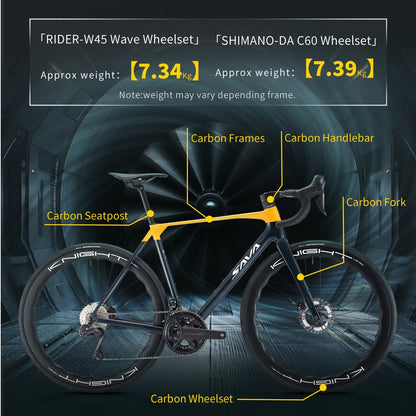 SAVA AEROX SLR8 Full Carbon Fiber Racing Grade Road Bike E-Shift Road Bike with SHIMAN0 ULTEGRA 8170 Di2 Kit UCI+CE Approved