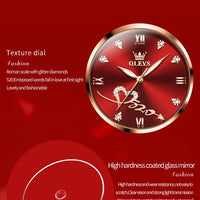 OLEVS Luxury Fashion Ladies' Watches Rose Gold Top Brand Original Quartz Watch for Women Stainless Steel Mesh Strap Love Dial