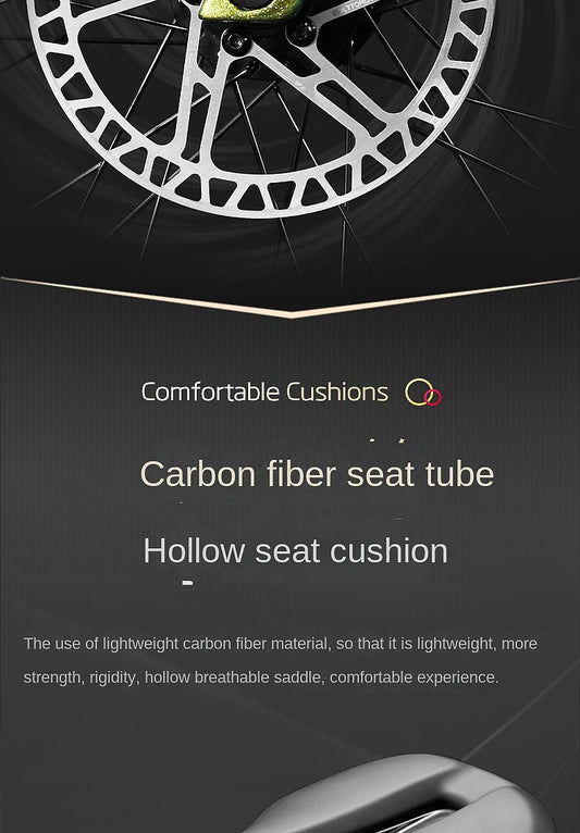 2025 New Ultra-Light Carbon Fiber Road Bike Fast Racing Bicycle with Hydraulic Disc Brakes 16/24-Speed Gear Shift Drop Handlebar