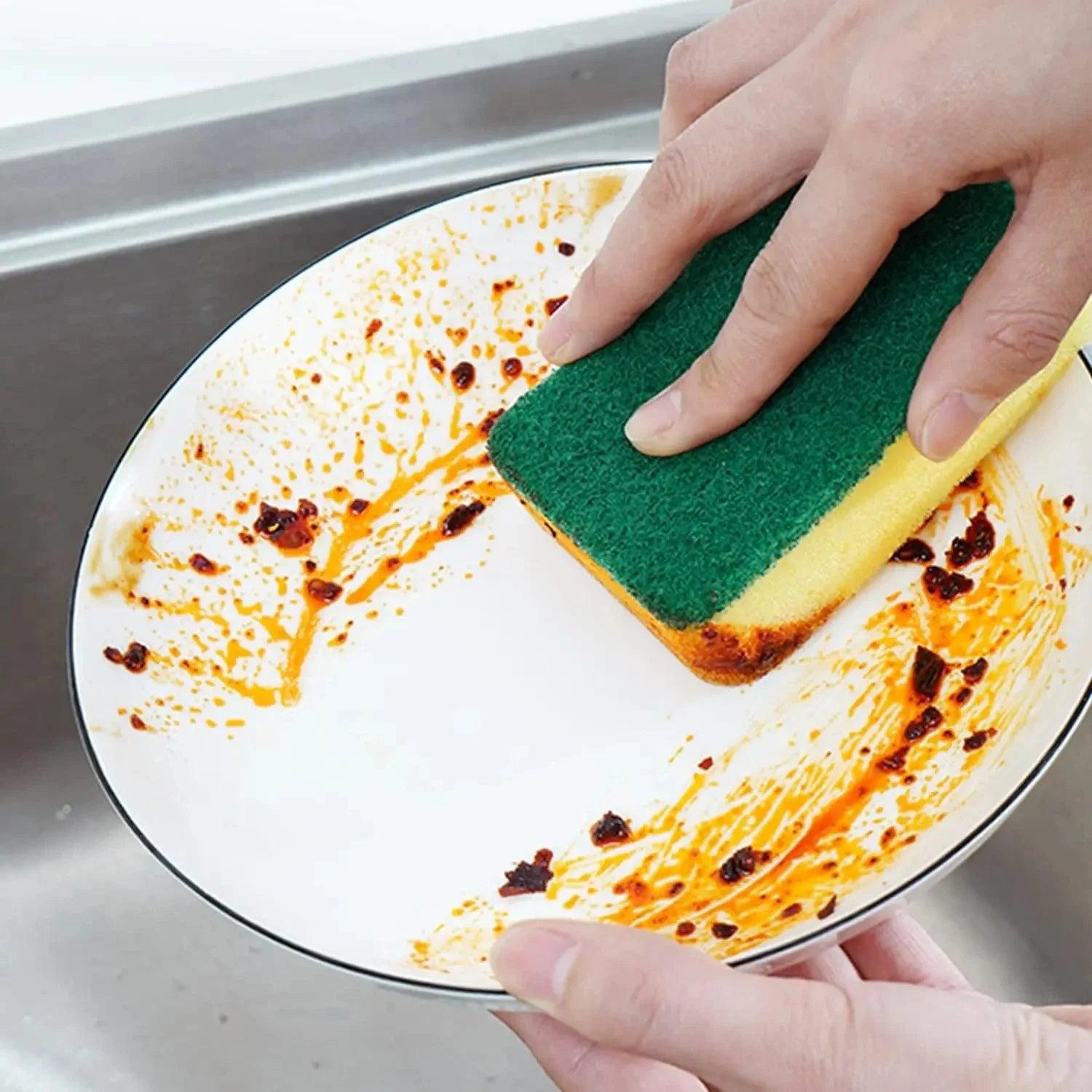 Highly absorbent double-sided sponge magic cleaning pot rust sponge cleaning brush kitchen cleaning tool - MANDOTOS