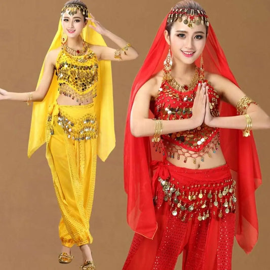 Thailand/India/Arab Dancer Skirt Women Sexy Belly Dance Hip Scarf Wrap Belt Dancer Skirt Female Show Sequins Tassels Costumes - MANDOTOS