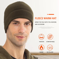 Winter Fleece Beanie Cycling Men Women Elastic Hiking Soft Thermal Commuting Ski Helmet Liner Hat Windproof Camping Cap Outdoor