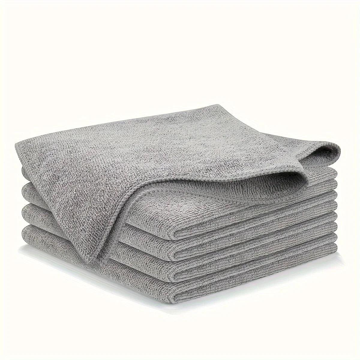 5/10/20pcs Kitchen Towel, Ultra-fine Fiber Light Gray Cleaning Cloth Set, Absorbent, Soft And Stain-removing Cloth - MANDOTOS