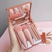 5Pcs Portable Makeup Brush Set With Mirror - Foldable Travel Kit ，Mini Makeup Brush Set Travel Makeup Brush Set - MANDOTOS