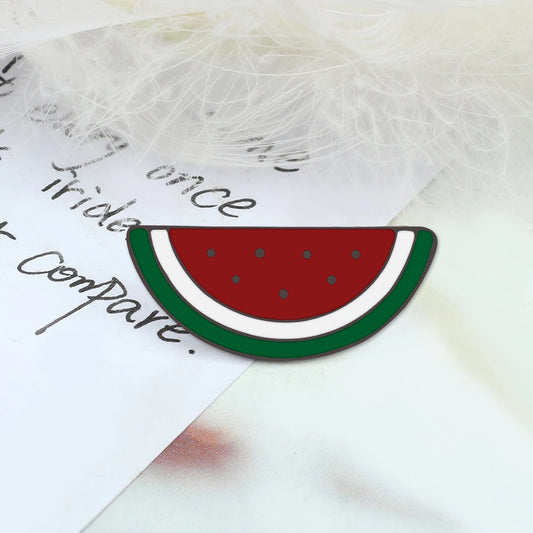 Sliced Watermelon Fruit Brooches Women Pink Strawberry Cherry Shirt Lapel Brooch Bag Badges Men Creative Enamel Pin Summer Gifts - MANDOTOS