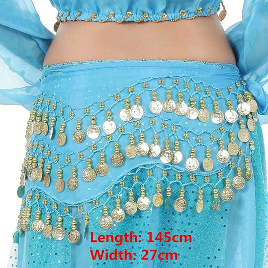 Thailand/India/Arab Dancer Skirt Women Sexy Belly Dance Hip Scarf Wrap Belt Dancer Skirt Female Show Sequins Tassels Costumes - MANDOTOS