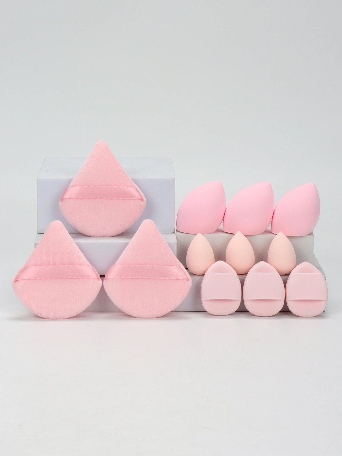 12 Piece All Purpose Makeup Sponge Set with Loose Powder Puffs Mini Air Cushion Puffs Beauty Eggs and Mini Beauty Sponges - MANDOTOS