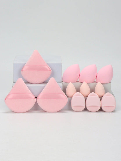 12 Piece All Purpose Makeup Sponge Set with Loose Powder Puffs Mini Air Cushion Puffs Beauty Eggs and Mini Beauty Sponges - MANDOTOS