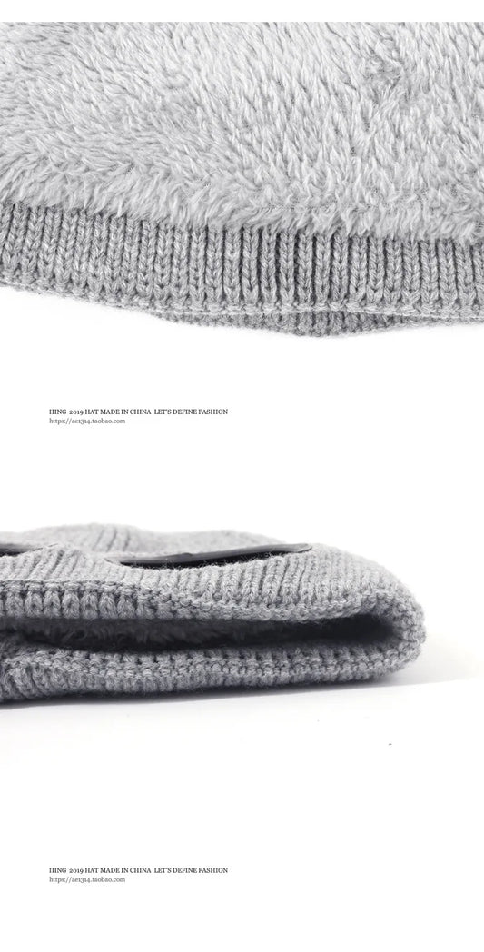 Brimless Hat With Goggles For Men And Women In Winter Hat Neutral Solid Color Skull Knitted Hat In Winter - MANDOTOS