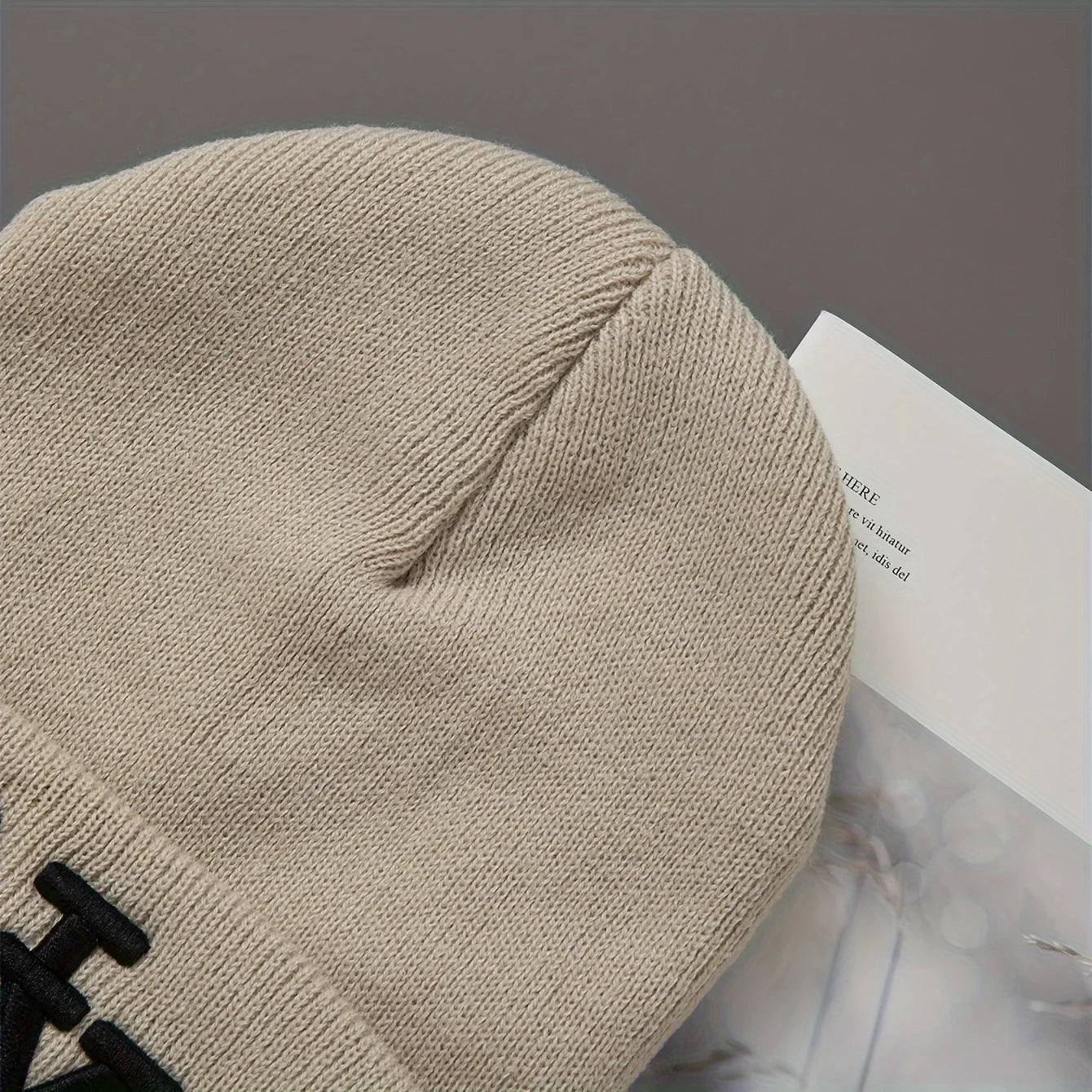 1/2/3pcs Unisex Winter Beanie Hats, Solid Color Knitted Warm Outdoor Caps with Embroidered Hand Washable