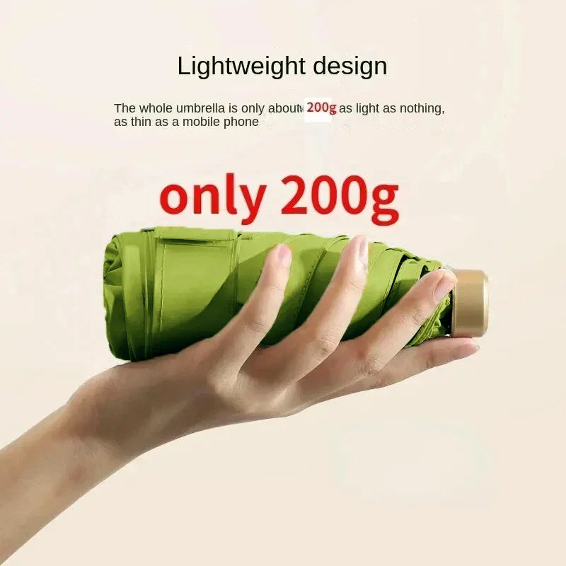 1Pc 55% Off Mini Sun Umbrella Pocket Rain Umbrella Vinyl Folding UV Ultraviolet Protection Sun Shade Pocket Parasol Capsule - MANDOTOS