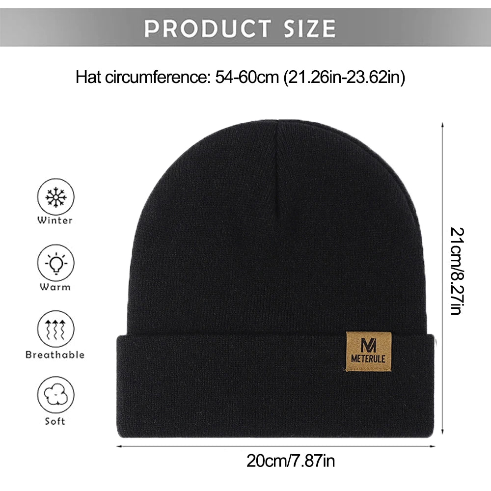 Unisex Knitted Hats Cycling Cotton Cap Multifunctional Winter Beanie Hat Running Sleeping Outdoor Mountaineering Skiing Riding
