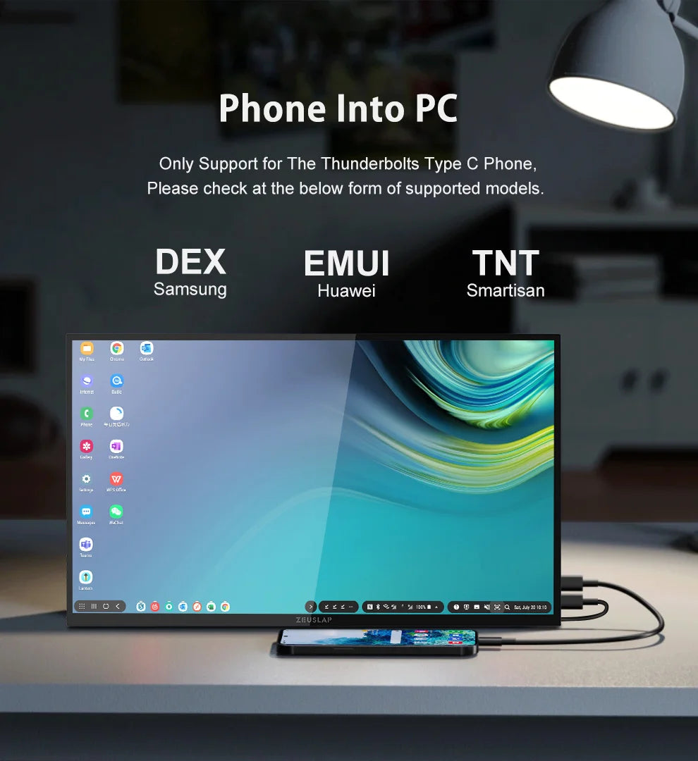 ZEUSLAP 18.5" Touch Screen Portable Monitor 100Hz 100% sRGB With Screen Holder Stand For Laptop Phone Xbox PS4 PS5 Switch