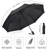 Black Glue Fully Automatic Umbrella - Thick Durable Three-Fold UV Resistant Folding Design for Protection And Style