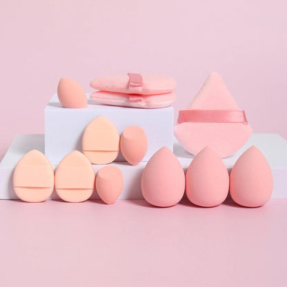 12 Piece All Purpose Makeup Sponge Set with Loose Powder Puffs Mini Air Cushion Puffs Beauty Eggs and Mini Beauty Sponges - MANDOTOS