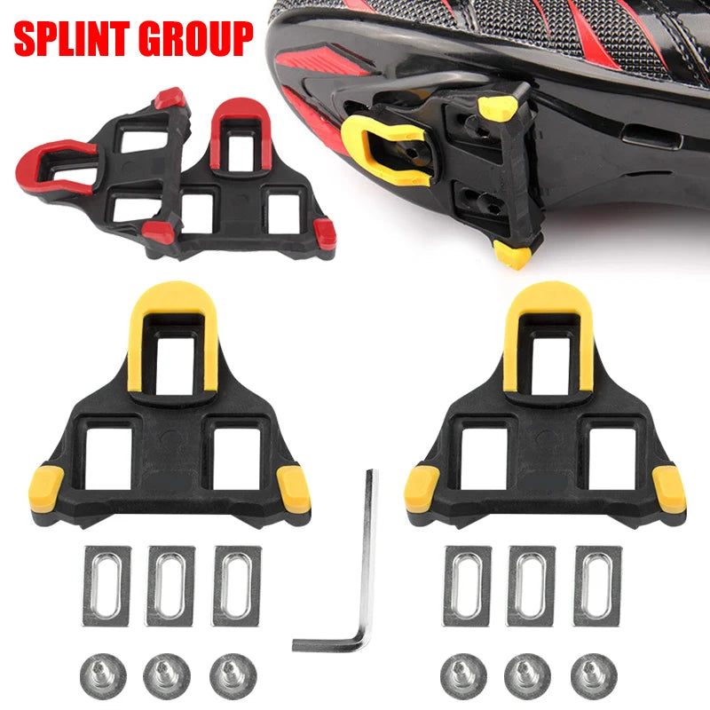 Bike Cleats Self-locking Cycling Pedals Cleat Set Lightweight Platform Pedals 3 Bearings Pedals Indoor Cycling & Road Bike