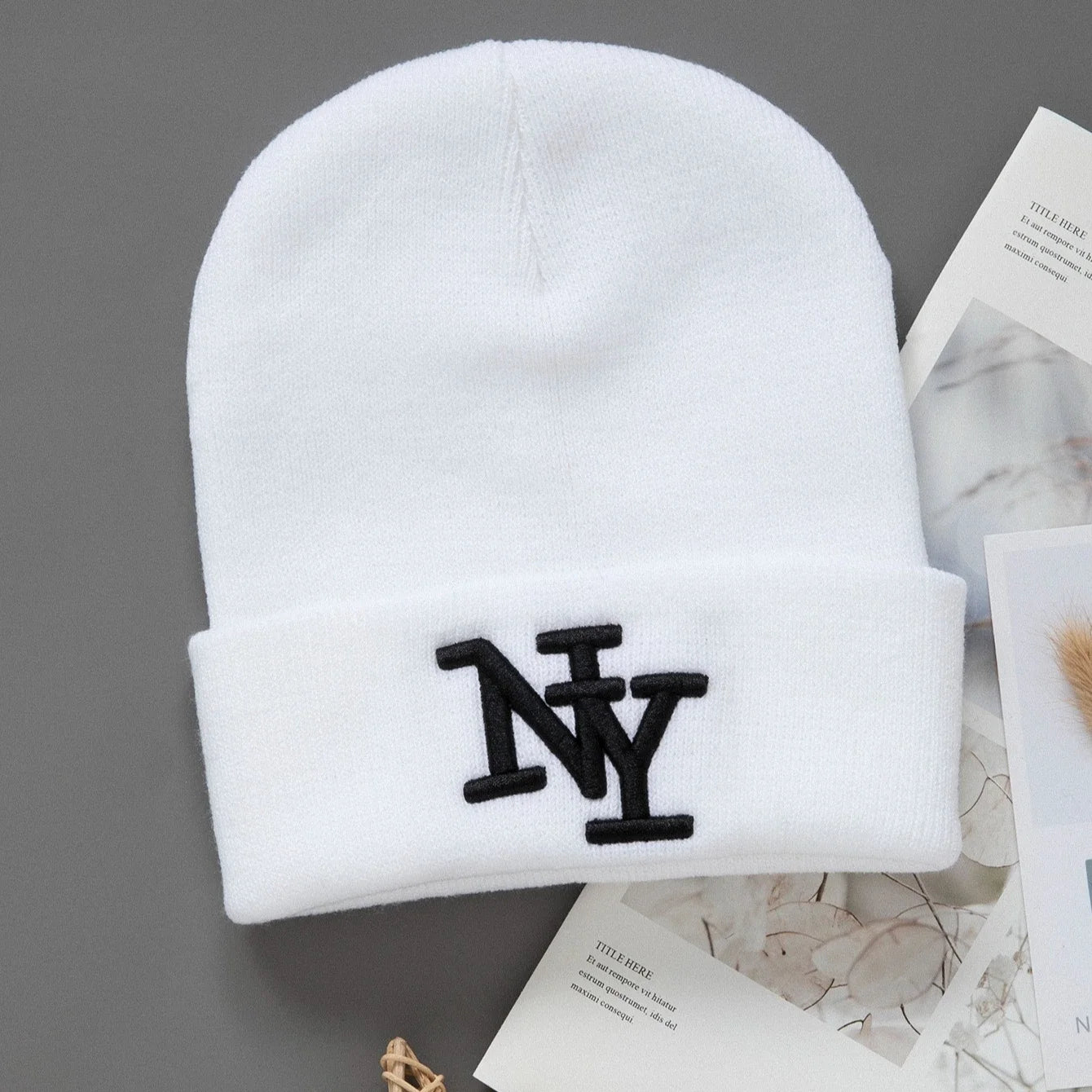 1/2/3pcs Unisex Winter Beanie Hats, Solid Color Knitted Warm Outdoor Caps with Embroidered Hand Washable