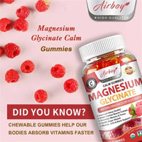 Magnesium Glycinate Gummies - Calm, Relieves Stress, Promotes Sleep, Support Memory, Concentration & Muscle Spasms - 120pcs
