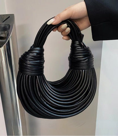 Handbags for Women 2025 New in Gold Luxury Designer Brand Handwoven Noodle Bags Rope Knotted Pulled Hobo Silver Evening Clutch - MANDOTOS