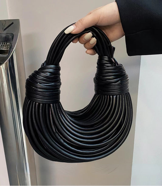 Handbags for Women 2025 New in Gold Luxury Designer Brand Handwoven Noodle Bags Rope Knotted Pulled Hobo Silver Evening Clutch - MANDOTOS