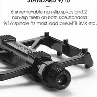 WEST BIKING Bicycle Pedals Sealed DU Bearing Nonslip Pedal Mountain Road Bike Cycling Alloy MTB Pedal Bicycle Accessories