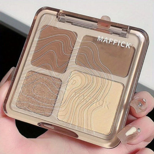 Natural Stereoscopic Face Powder Palette Matte Bronzer Contour Shading Multifunctional Highlighter Cosmetic Blush Gift - MANDOTOS