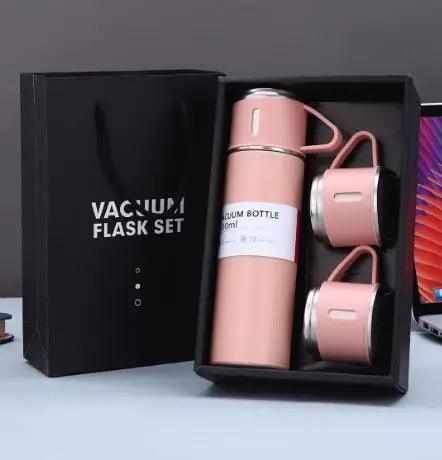 One Cup Three Lid Thermos Cup Set 304 Stainless Steel Handle Lid Gift Cup Men's And Women's Portable Gift Box Set - MANDOTOS
