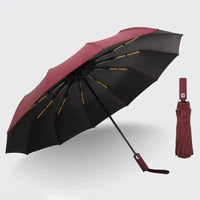 Black Glue Fully Automatic Umbrella - Thick Durable Three-Fold UV Resistant Folding Design for Protection And Style