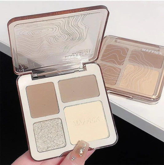 Natural Stereoscopic Face Powder Palette Matte Bronzer Contour Shading Multifunctional Highlighter Cosmetic Blush Gift - MANDOTOS