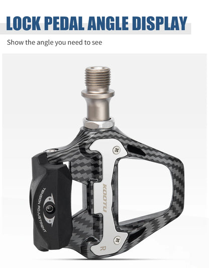 Road Bike Clipless Pedals Carbon Clip-On Pedals With Sealed Bearings Works With KEO And Shimano SPD System Locking Pedals